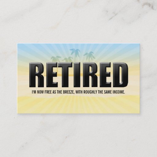 Customizable Retired Business Cards