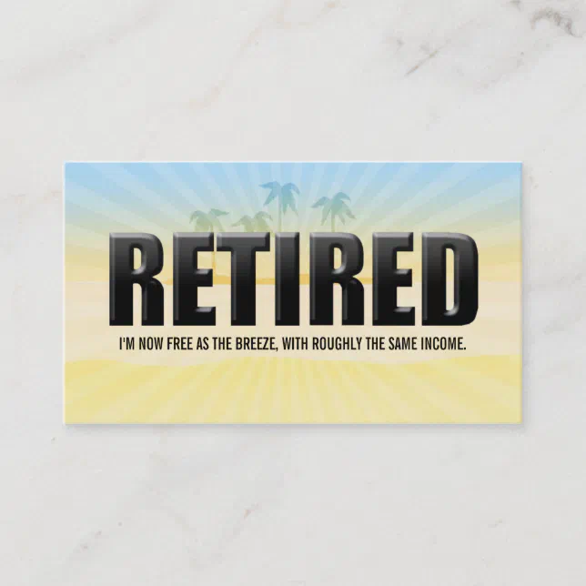 Retired Business Cards | Zazzle