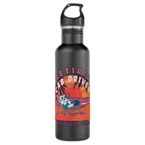 Retired Cab Driver Funny Vintage Retirement Stainless Steel Water Bottle