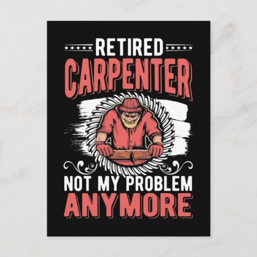 Retired Carpenter Dad Craftsman Husband Postcard