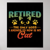 Retired Cat Funny Retirement 2024 Decoration Men W