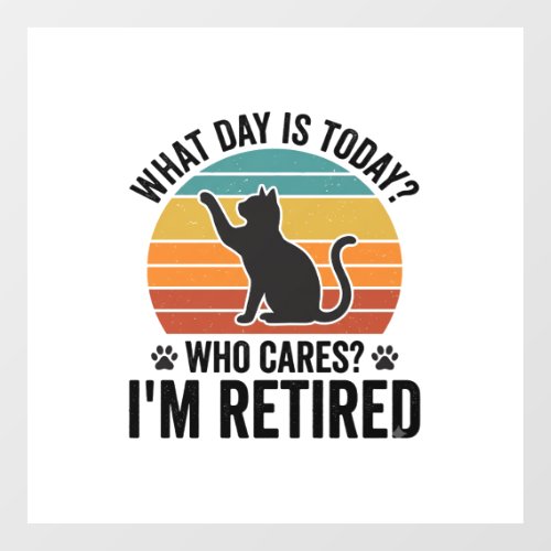 Retired Cat Vintage Sunset Funny Quote T-Shirt Des Window Cling