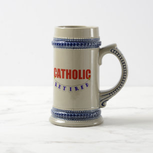 RETIRED CATHOLIC BEER STEIN