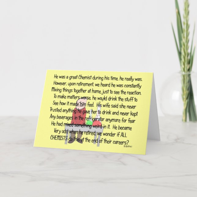 Retired Chemist Story Art Gifts Card (Front)