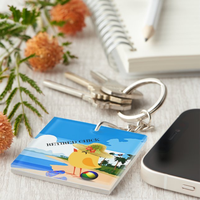 Retired Chick at the Beach Keychain (Front Right)