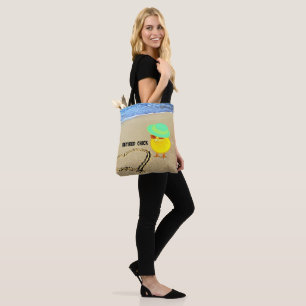 Retired Chick at the Beach Tote Bag