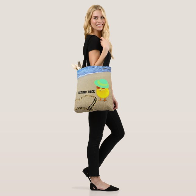 Retired Chick at the Beach Tote Bag (On Model)