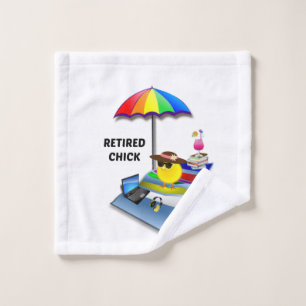 Retired Chick at the Beach Wash Cloth
