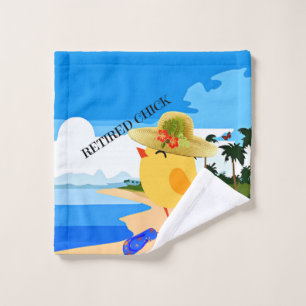 Retired Chick...at the beach, Wash Cloth