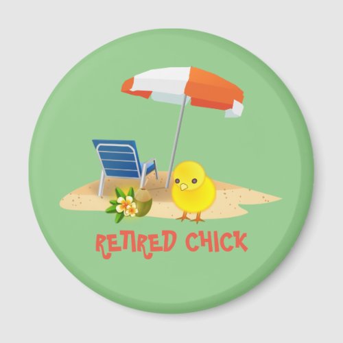 Retired Chick__Beach Scene Magnet