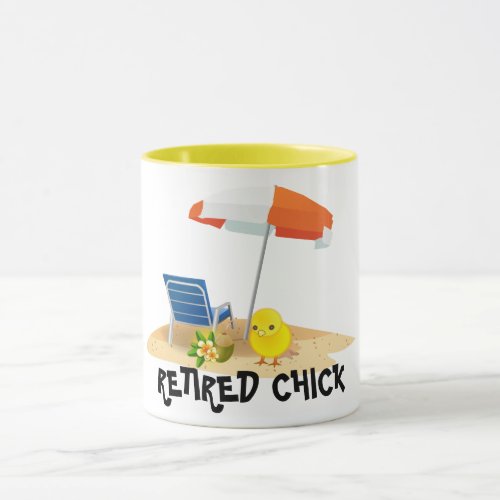 Retired Chick__Beach Scene Mug