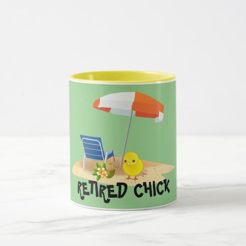 Retired Chick__Beach Scene Mug