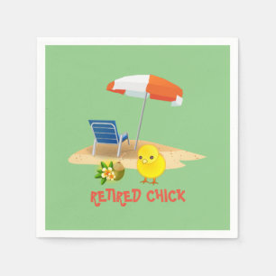 Retired Chick--Beach Scene,   Napkins