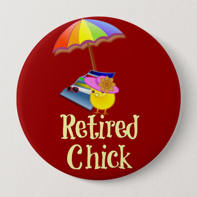 Retired Chick, Decorative Design. Button (Front)