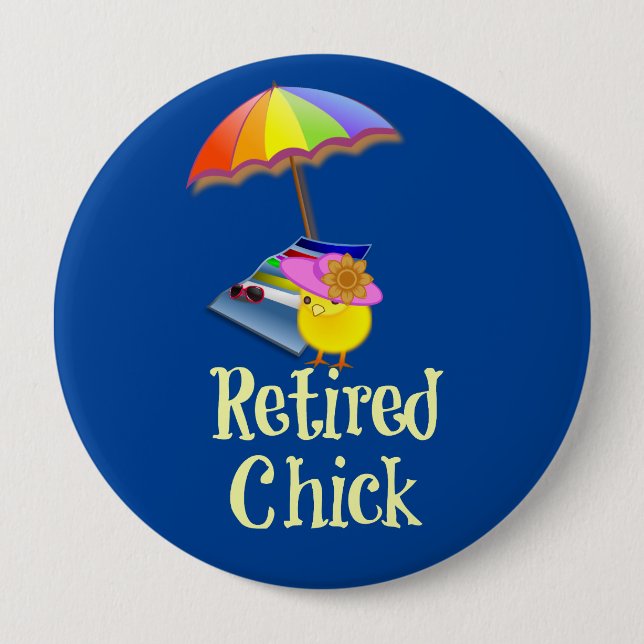 Retired Chick, Decorative Design. Button (Front)