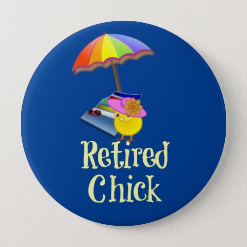 Retired Chick Decorative Design Button