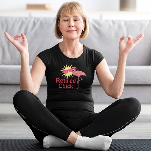 Retired Chick Flamingo Happy Sun Face T_Shirt