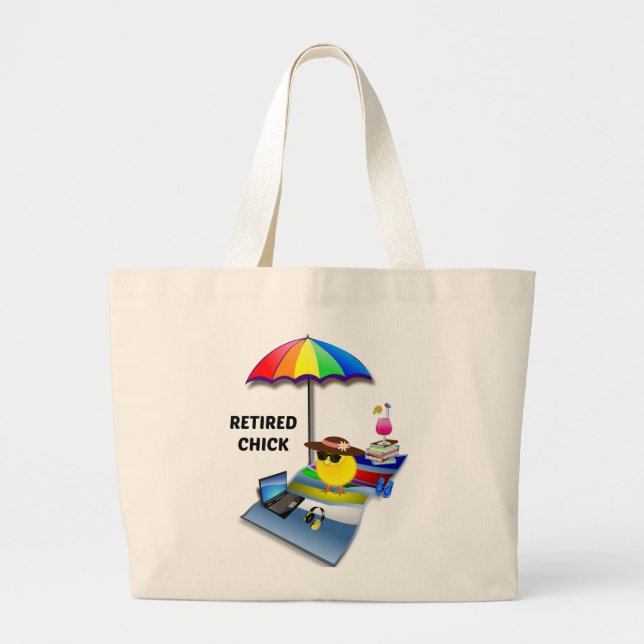 Retired Chick Large Tote Bag (Front)