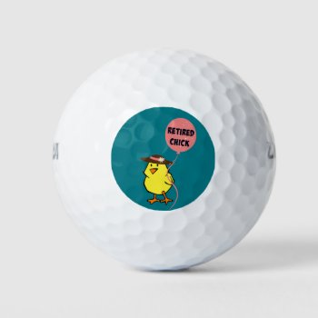Retired Chick...oh So Cute Golf Balls by RetirementGiftStore at Zazzle