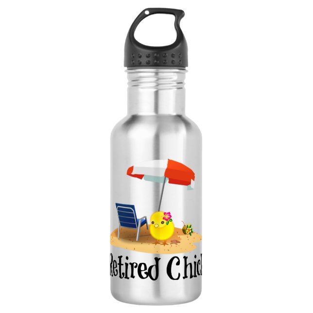 Retired Chick, oh so cute Stainless Steel Water Bottle (Front)