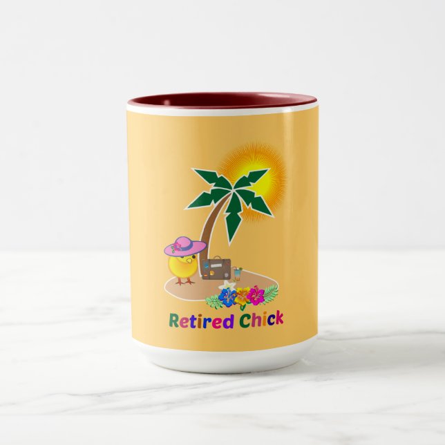 Retired Chick on Vacation Mug (Center)