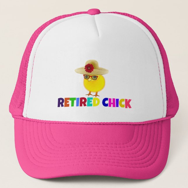 Retired Chick, so cute, popular design, Trucker Hat (Front)