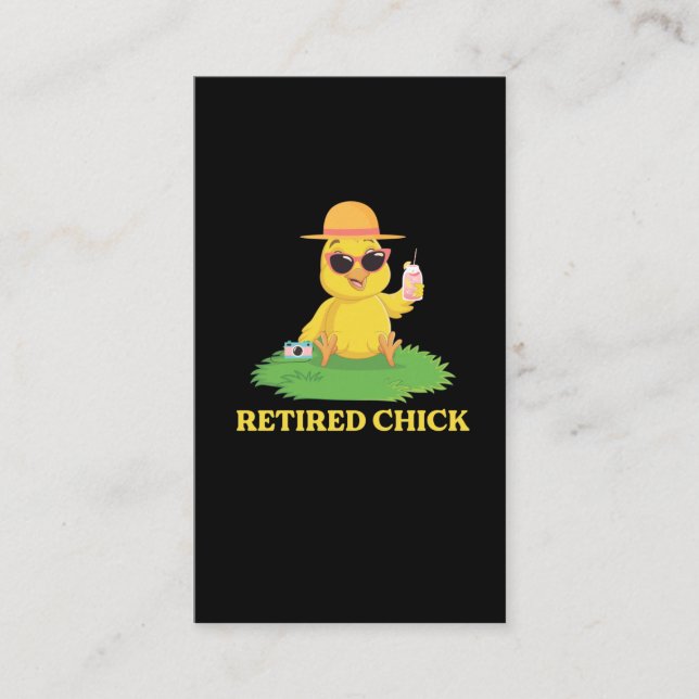 Retired Chick Vacation Relaxing Chicken Mom Business Card (Front)