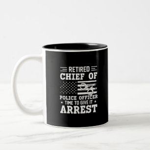 Retired Chief Of Police Officer -American-funny Two-Tone Coffee Mug