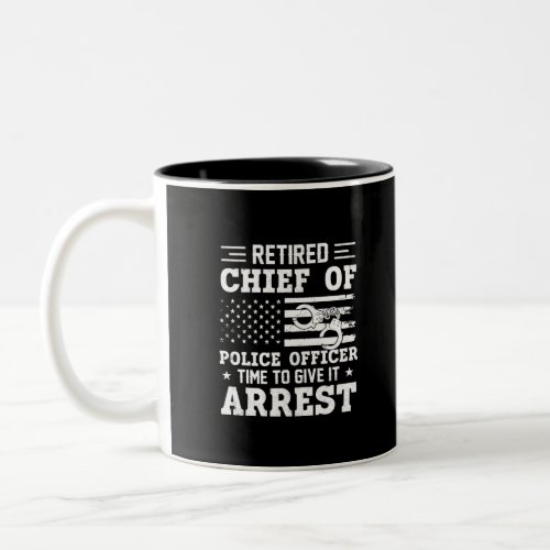 Retired Chief Of Police Officer _American_funny Two_Tone Coffee Mug