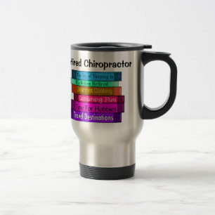 Retired Chiropractor Gifts Stack of Books Design 8 Travel Mug