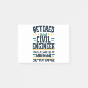 Retired Civil Engineer Engineering Retirement Post-it Notes