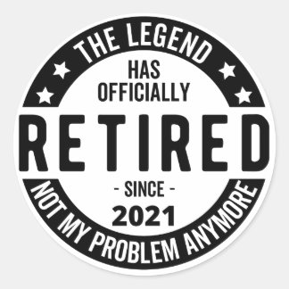 retired classic round sticker