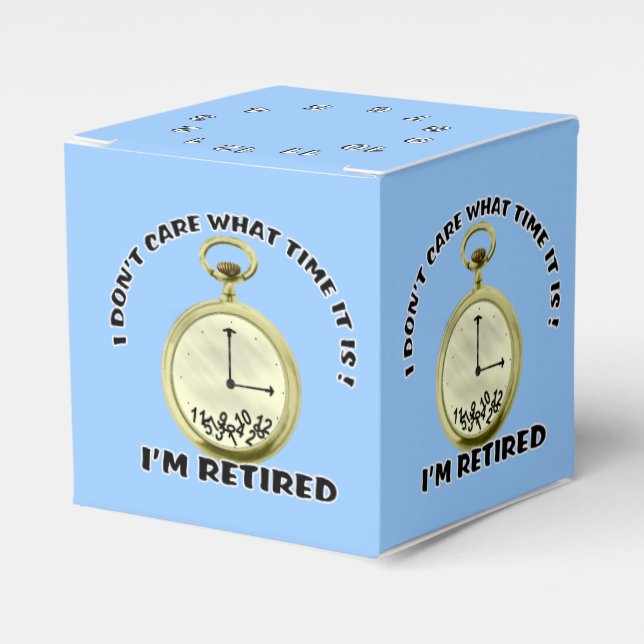 Retired clock Humorous Favor Boxes (Front Side)