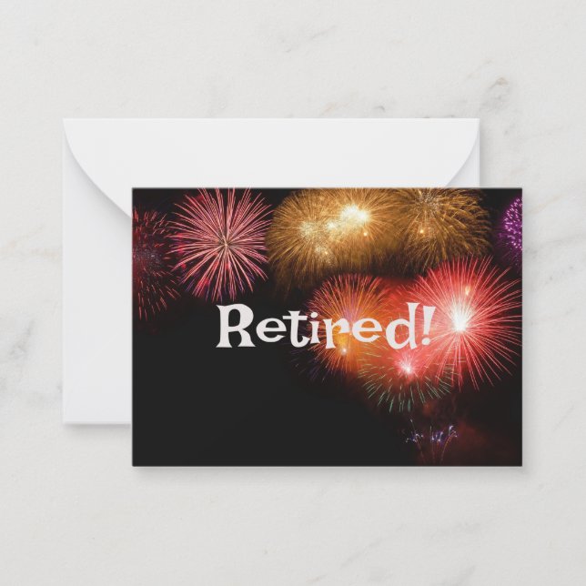 Retired! Colorful Fireworks Display. Note Card (Front)