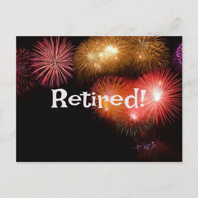Retired! Colorful Fireworks Display. Postcard (Front)