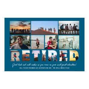 Retired Coworker Boss Retirement Photo Collage Poster