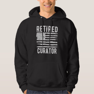 Retired Curator Profession American Flag Hoodie