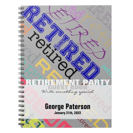 Retired Custom Retirement Party Guest Book 1 