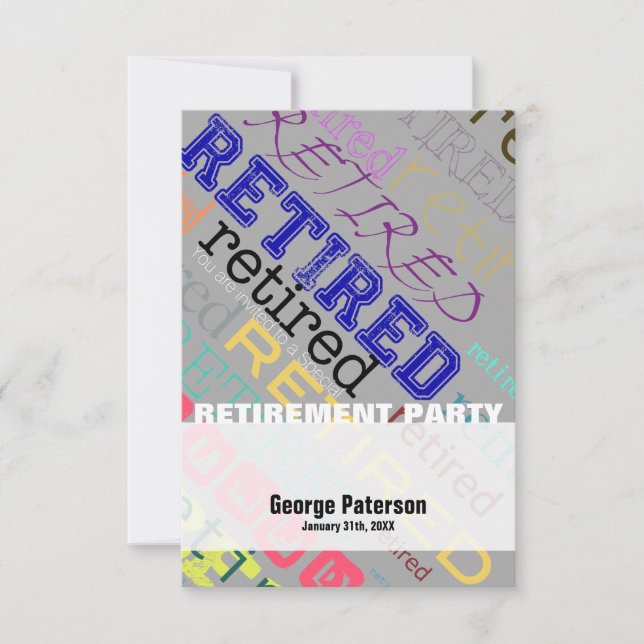 Retired Custom Retirement Party Invitation 1 (Front)