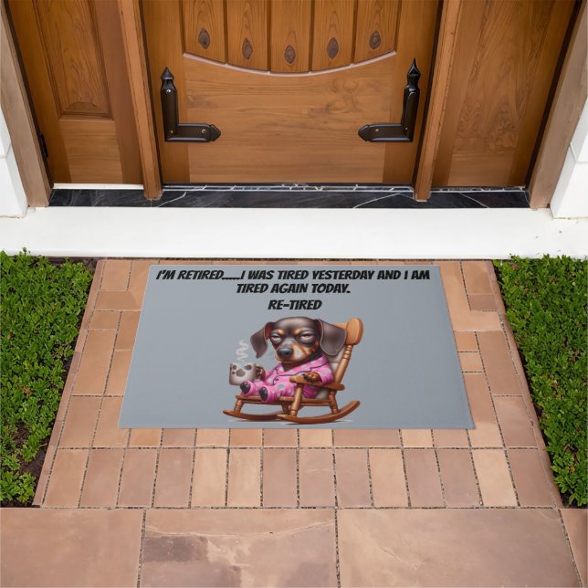 Retired Dachshund Doormat (Outdoor)