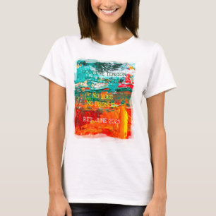 Retired Date Funny Hello Pension Artistic Painting T-Shirt