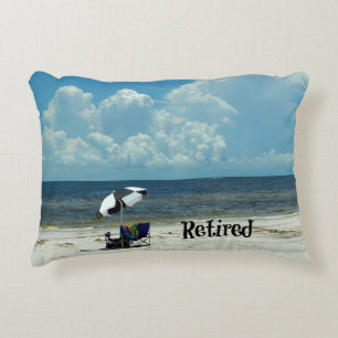 Retired, Day at the Beach Accent Pillow
