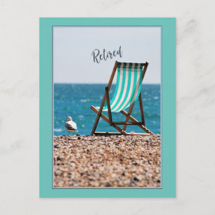 Retired, Deckchair at the seaside Postcard