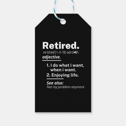 retired definition funny retirement gift tags