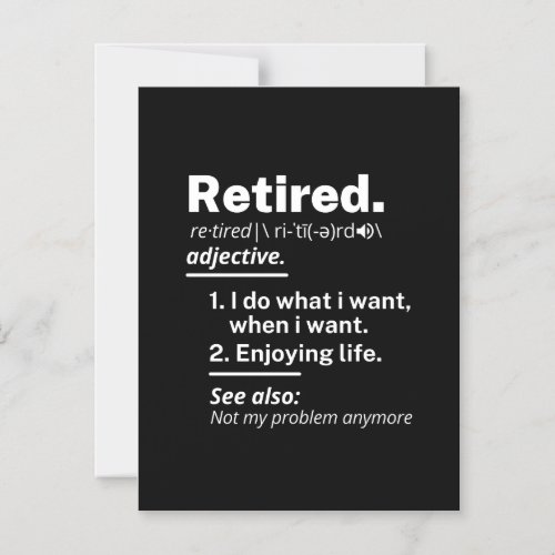retired definition funny retirement magnetic invitation