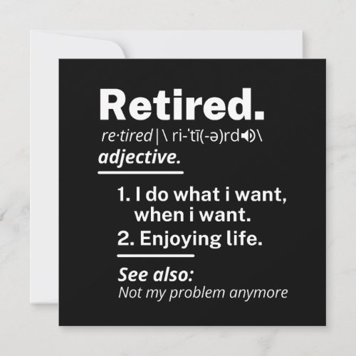 retired. definition funny retirement