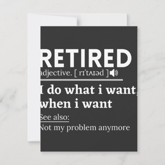 retired definition, funny retirement, retired (Front)
