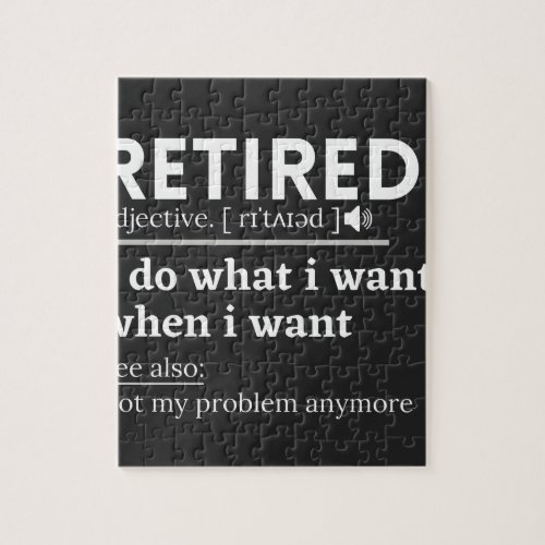 retired definition funny retirement retired jigsaw puzzle