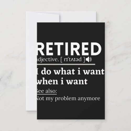 retired definition funny retirement retired note card