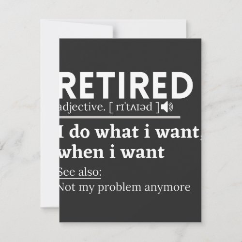 retired definition funny retirement retired thank you card